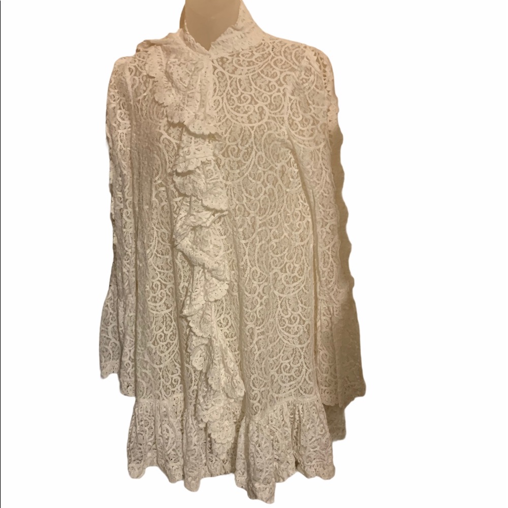 Free People White Lace Dress/Cover Up Sz XS